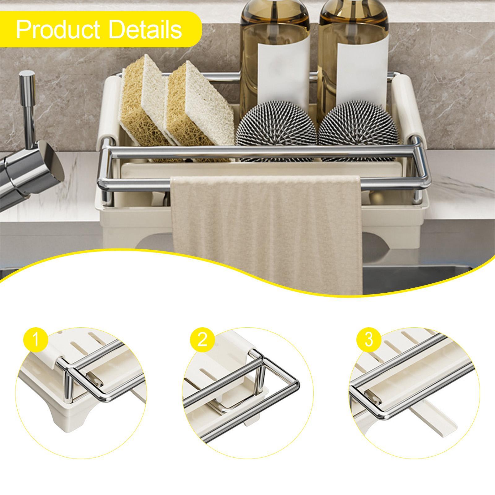 Home Essentials Bathroom Rack - Sponge Holder for Kitchen Sink Stainless