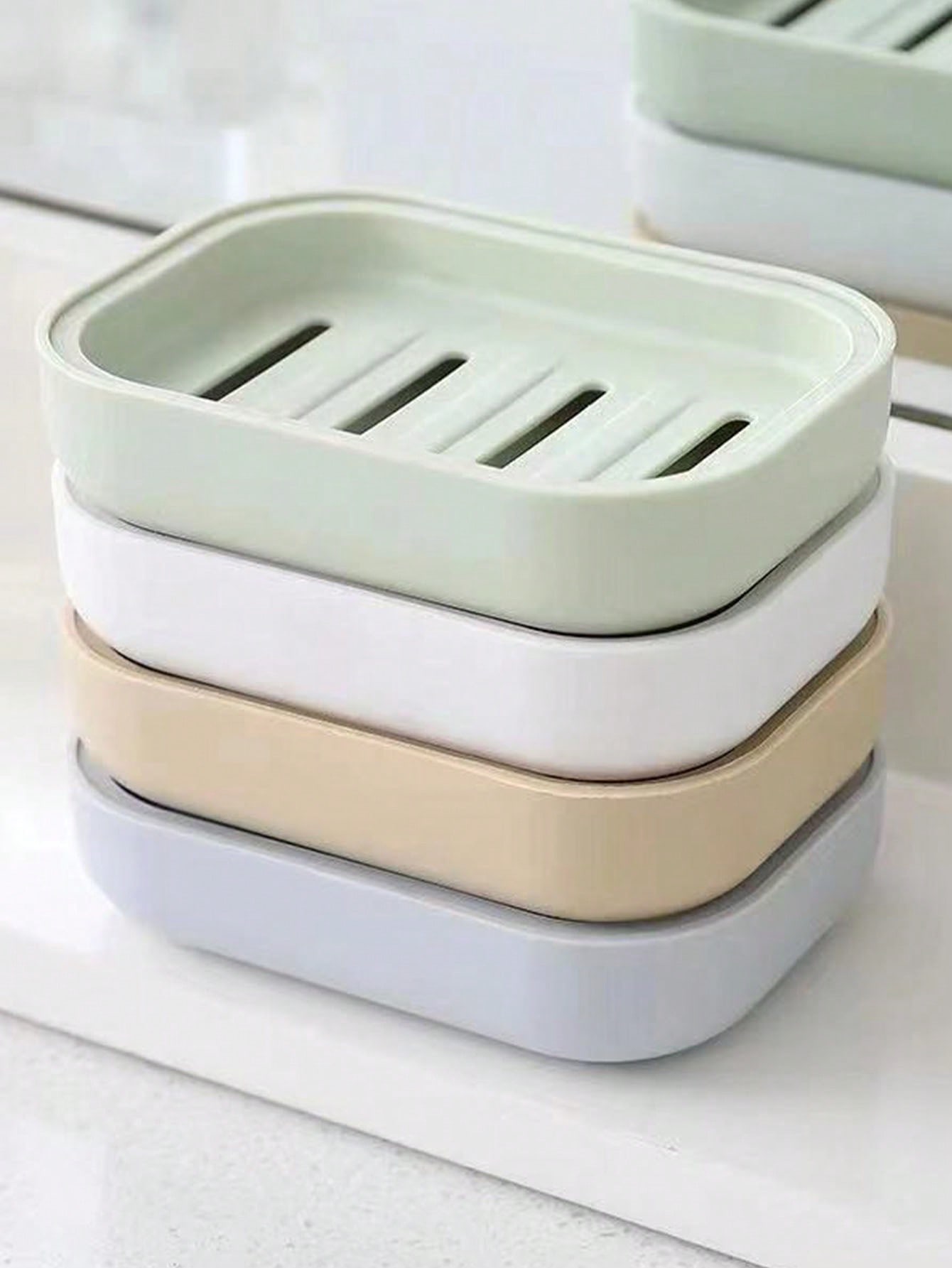 Home Essentials Bathroom Rack - Simple Soap Dish, Draining Soap Tray,