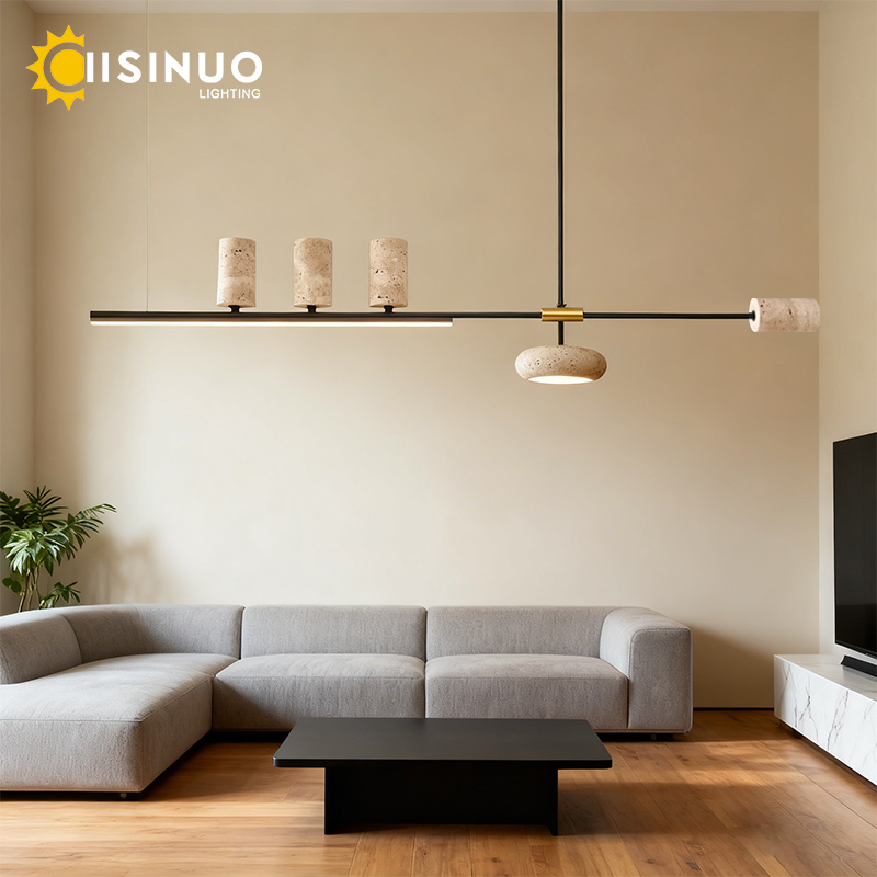 Home Of The Year Bathroom - Wabi-sabi Yellow Cave Stone Pendant Light