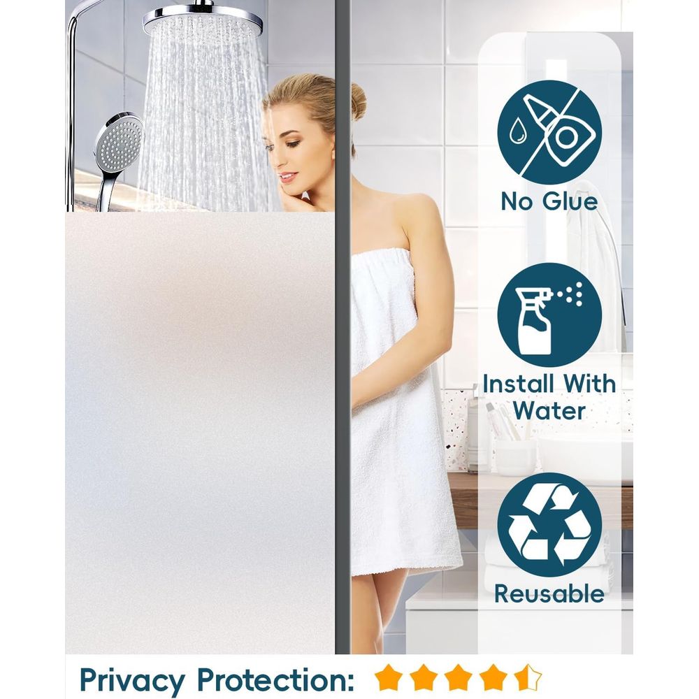 Rosted Glass Window Privacy Fi - Home Bathroom Window Tint 评论和价格