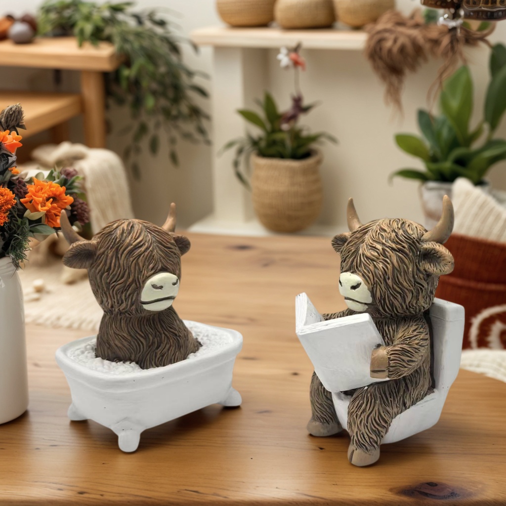 Cute Scottish Highland Cow Res - Home Of The Year Bathroom 评论和价格