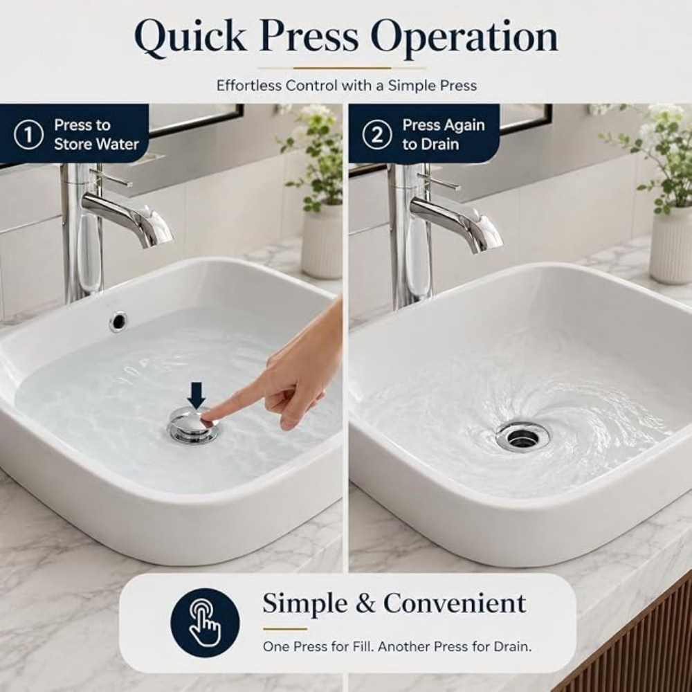Washbasin Drain Press Type Lea - Home Bathroom Wash Basin 评论和价格