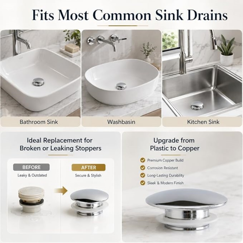 Washbasin Drain Press Type Lea - Home Bathroom Wash Basin 评论和价格