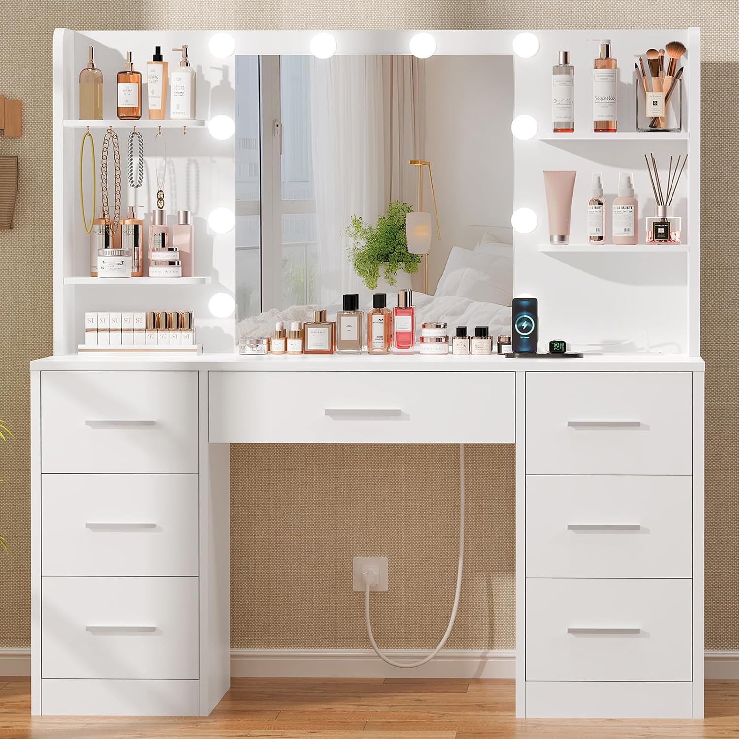 Large Vanity Desk LED Lighted  - Home Outlet Bathroom Mirrors 评论和价格