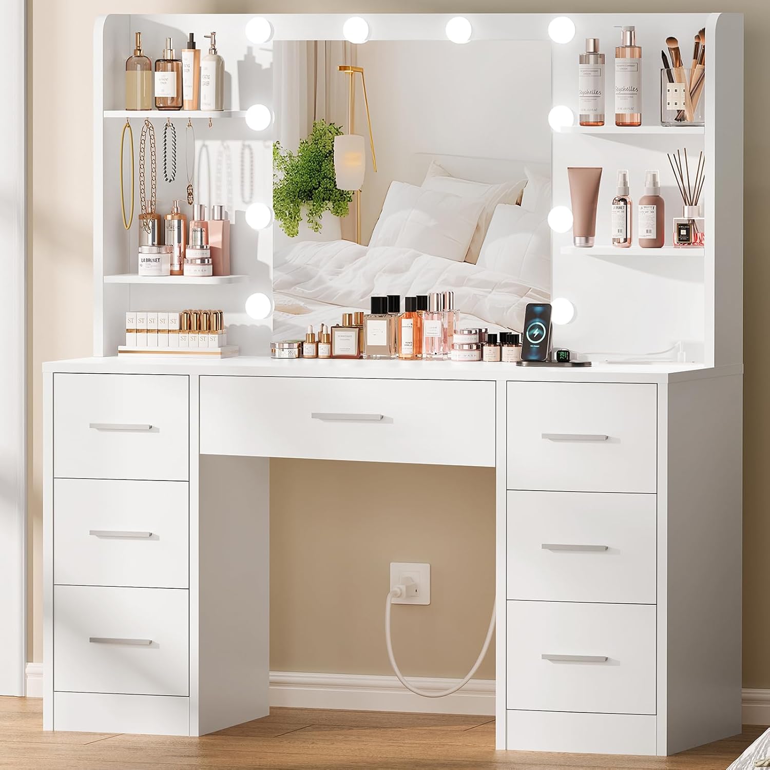 Large Vanity Desk LED Lighted  - Home Outlet Bathroom Mirrors 评论和价格