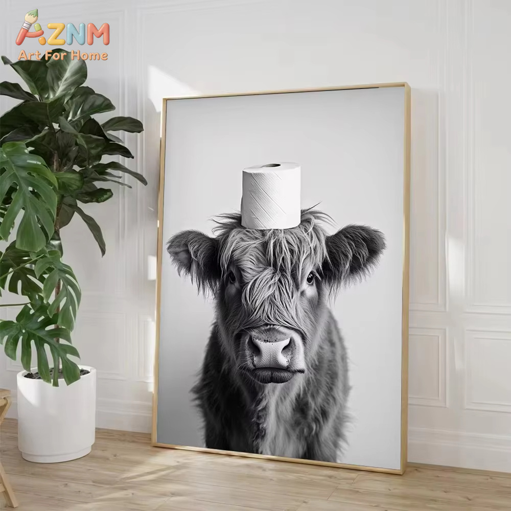 1PC, Highland Cow Otter Cat Ra - Home Bathroom Toilet 评论和价格